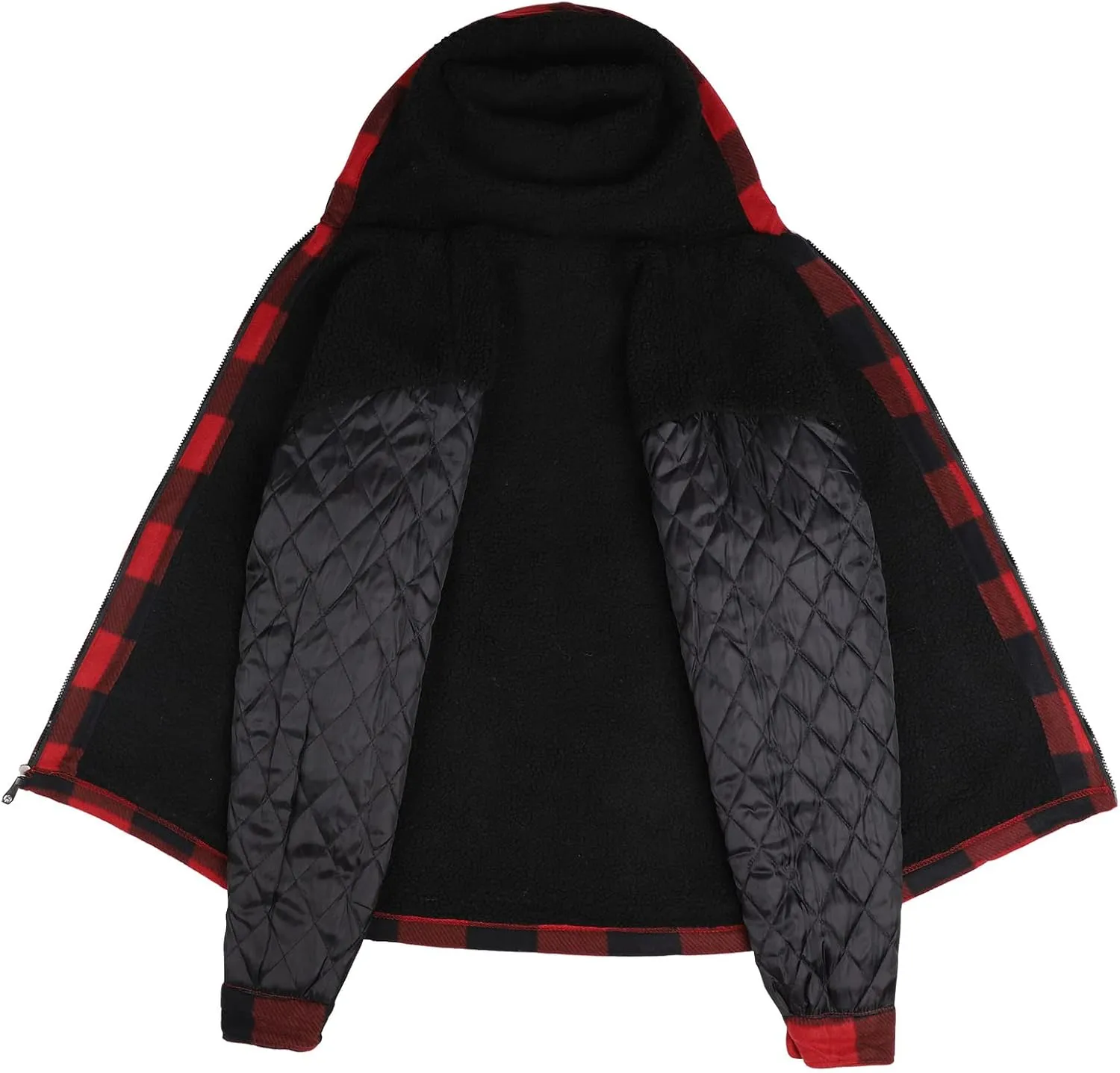 Winter Heavy Warm Sherpa Lined Fleece Plaid Flannel Jacket Men Plus Size S-5XL Big&Tall Mens Coat