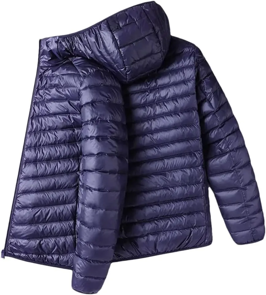 Winter Men's Lightweight Down Jacket Casual Cotton-Padded Coat Hooded Jacket Warm Outerwear Short Coat