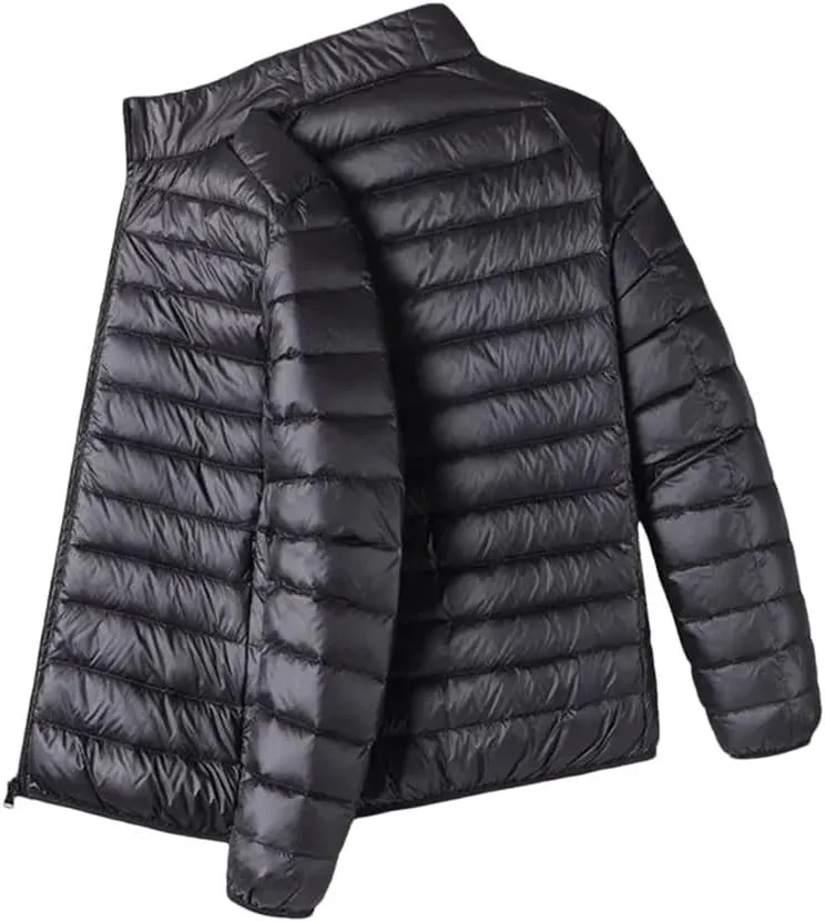 Winter Men's Lightweight Down Jacket Casual Cotton-Padded Coat Hooded Jacket Warm Outerwear Short Coat