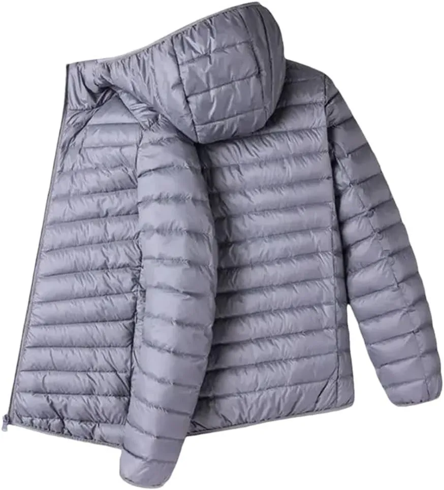 Winter Men's Lightweight Down Jacket Casual Cotton-Padded Coat Hooded Jacket Warm Outerwear Short Coat