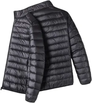 Winter Men's Lightweight Down Jacket Casual Cotton-Padded Coat Hooded Jacket Warm Outerwear Short Coat