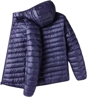 Winter Men's Lightweight Down Jacket Casual Cotton-Padded Coat Hooded Jacket Warm Outerwear Short Coat