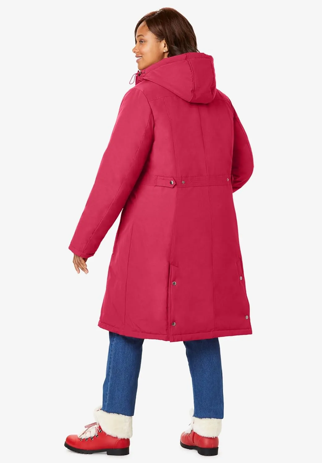 Woman Within Plus Size Arctic Parka Jacket & Hood 40" Knee Length Down Blend Long Winter Coat
