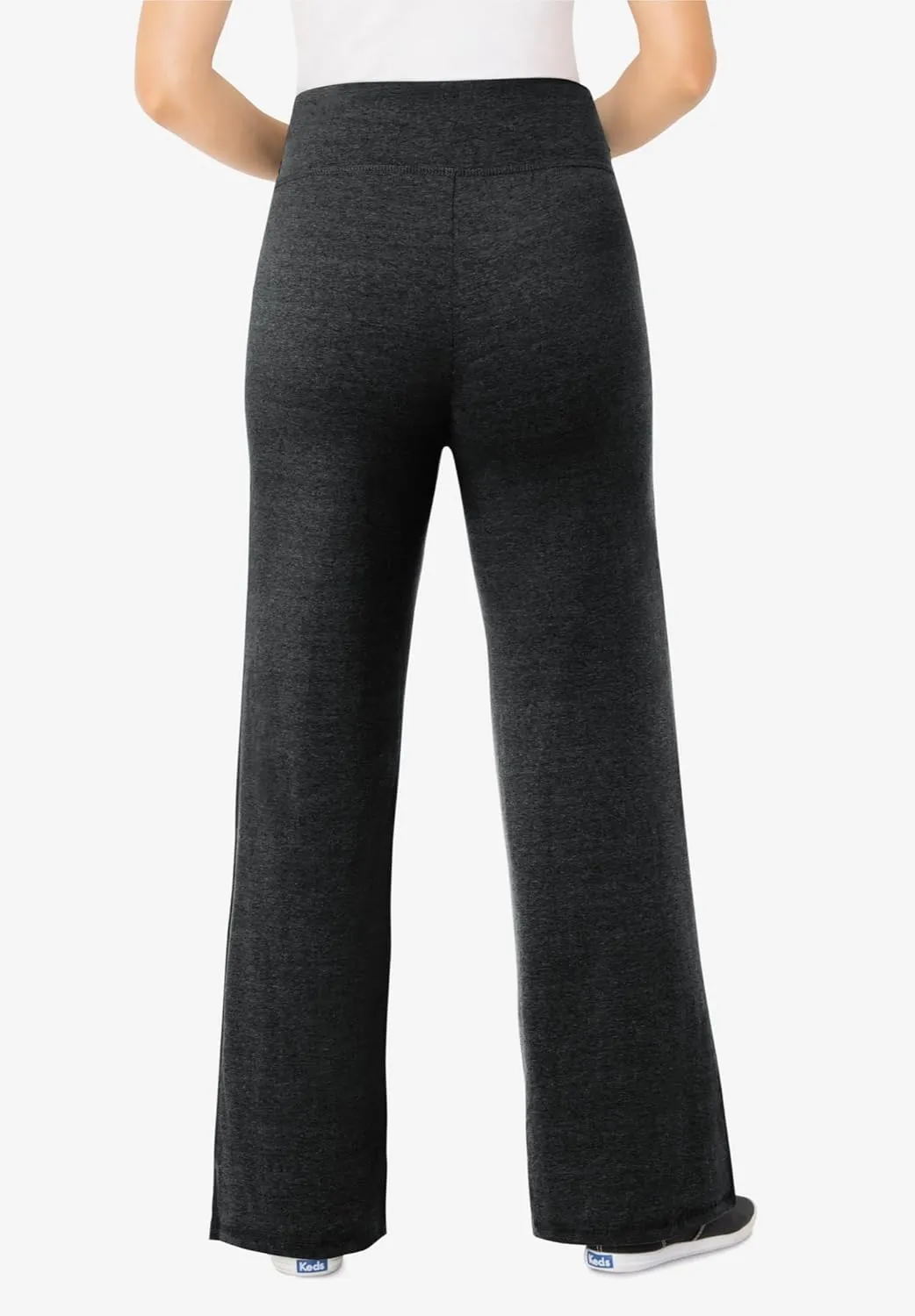 Woman Within Plus Size Petite Stretch Cotton Wide Leg Pant
