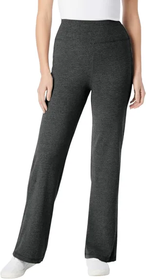 Woman Within Plus Size Petite Stretch Cotton Wide Leg Pant