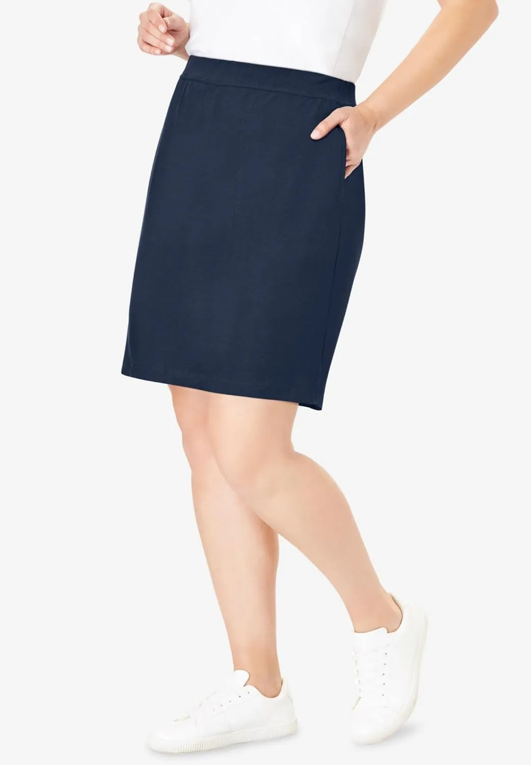 Woman Within Plus Size Stretch Cotton Skort