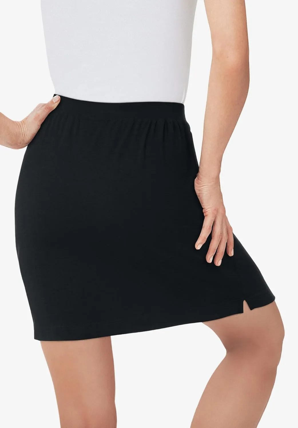 Woman Within Plus Size Stretch Cotton Skort