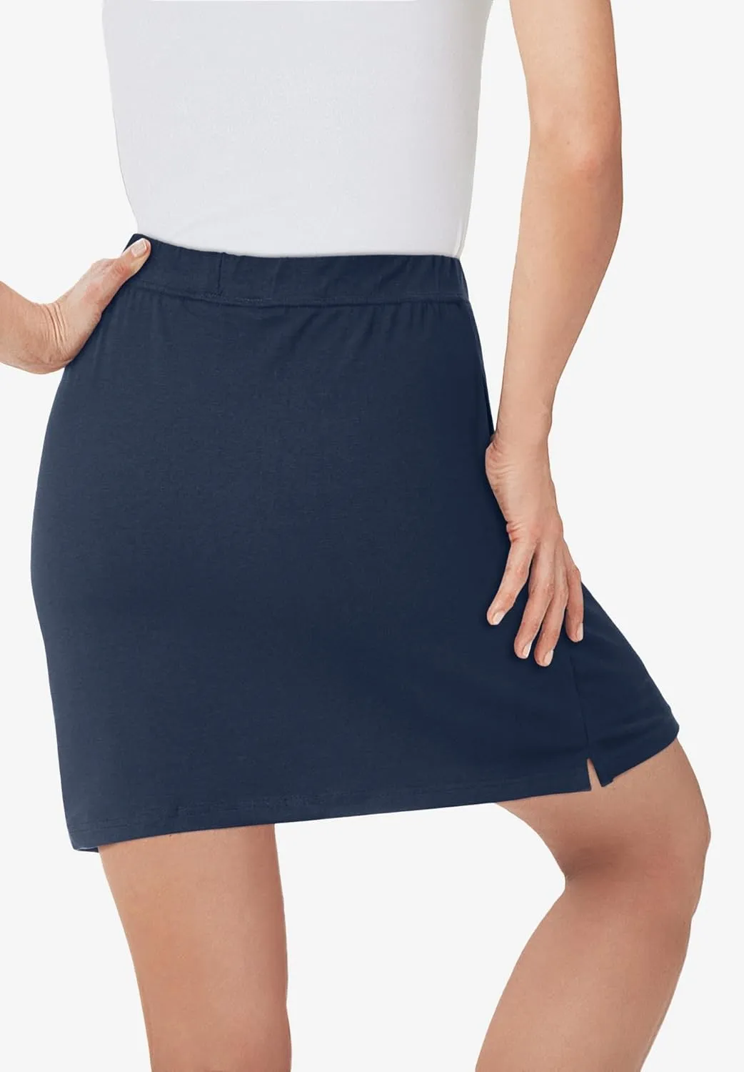Woman Within Plus Size Stretch Cotton Skort