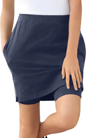 Woman Within Plus Size Stretch Cotton Skort