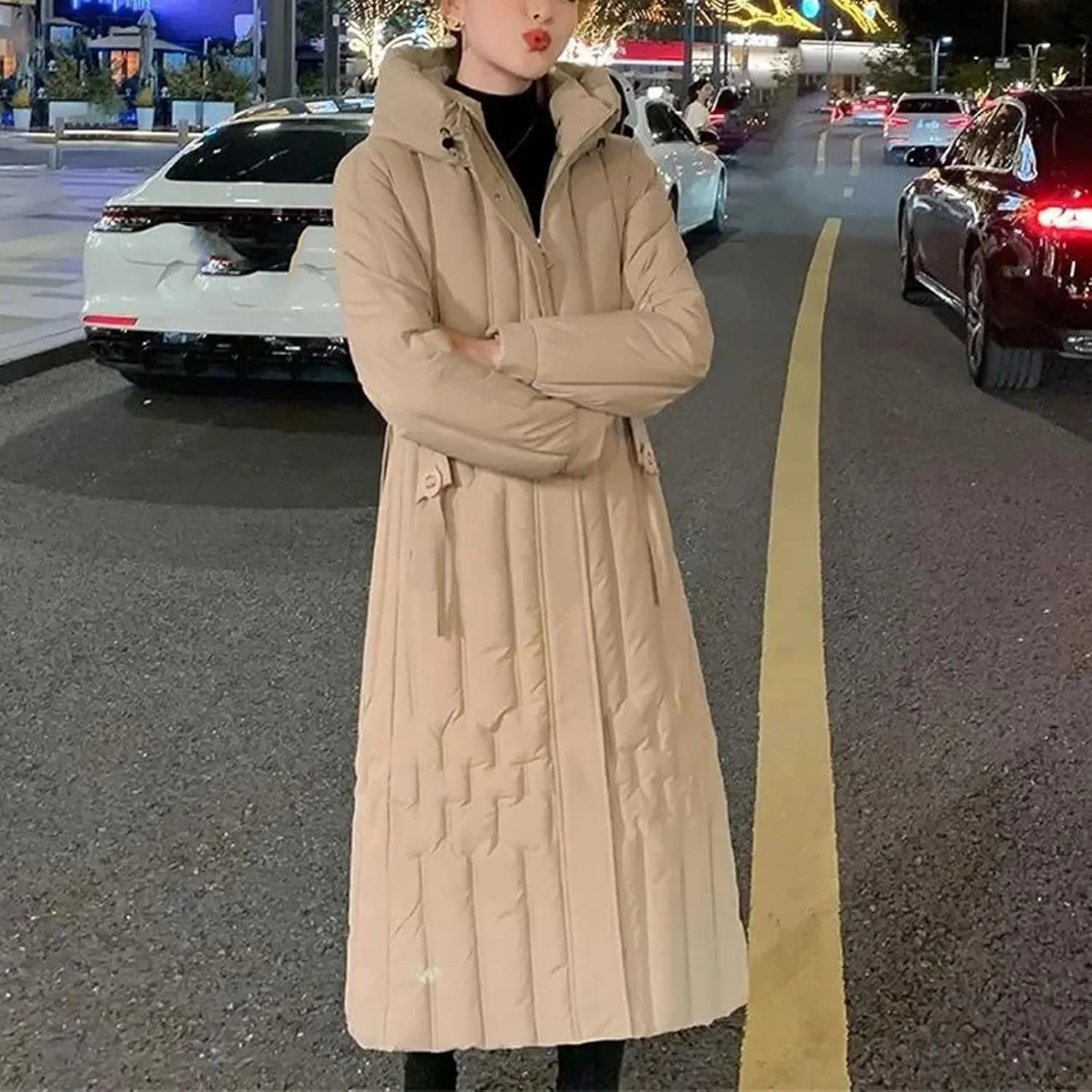 Women Fashion Hooded Thick Warm Snow Coat Female Outerwear Winter Long Parkas Waterproof Down Cotton Padded Jacket