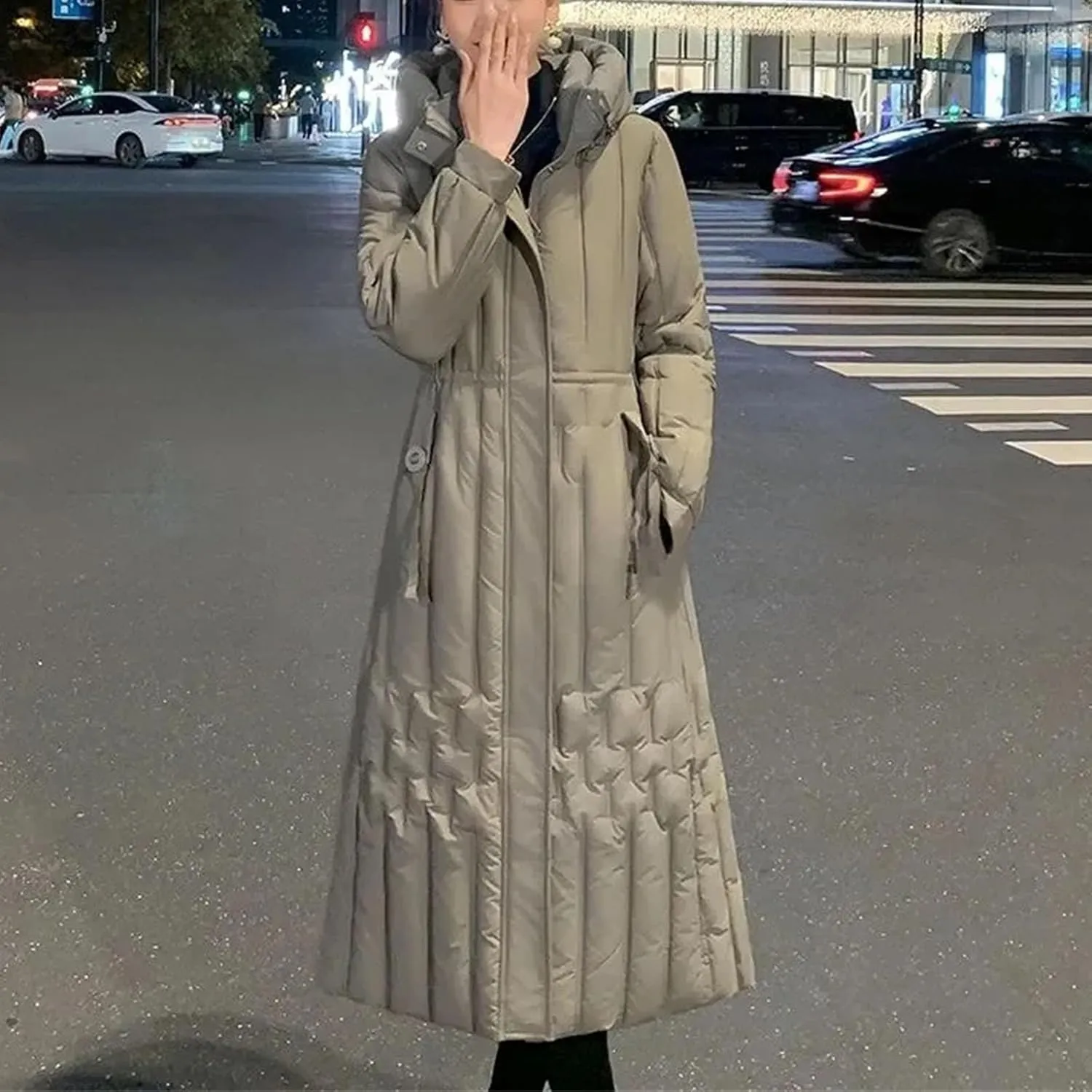 Women Fashion Hooded Thick Warm Snow Coat Female Outerwear Winter Long Parkas Waterproof Down Cotton Padded Jacket