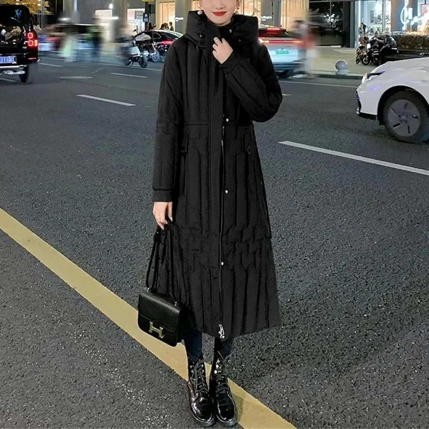 Women Fashion Hooded Thick Warm Snow Coat Female Outerwear Winter Long Parkas Waterproof Down Cotton Padded Jacket