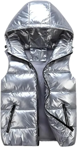 Women Sleeveless Puffer Jacket Ladies Waterproof Cotton Padded Waistcoat Female Fashion Street Top