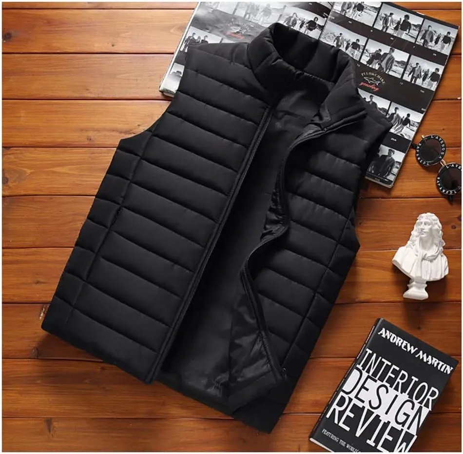 Women Sleeveless Vest Jackets Winter Fashion Women Cotton-Padded Vest Coats Men Stand Collar Warm Waistcoats Clothing