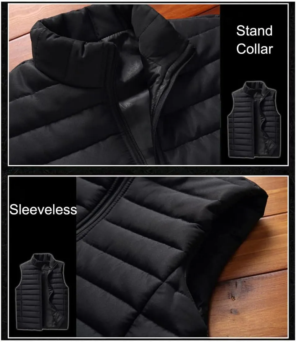 Women Sleeveless Vest Jackets Winter Fashion Women Cotton-Padded Vest Coats Men Stand Collar Warm Waistcoats Clothing