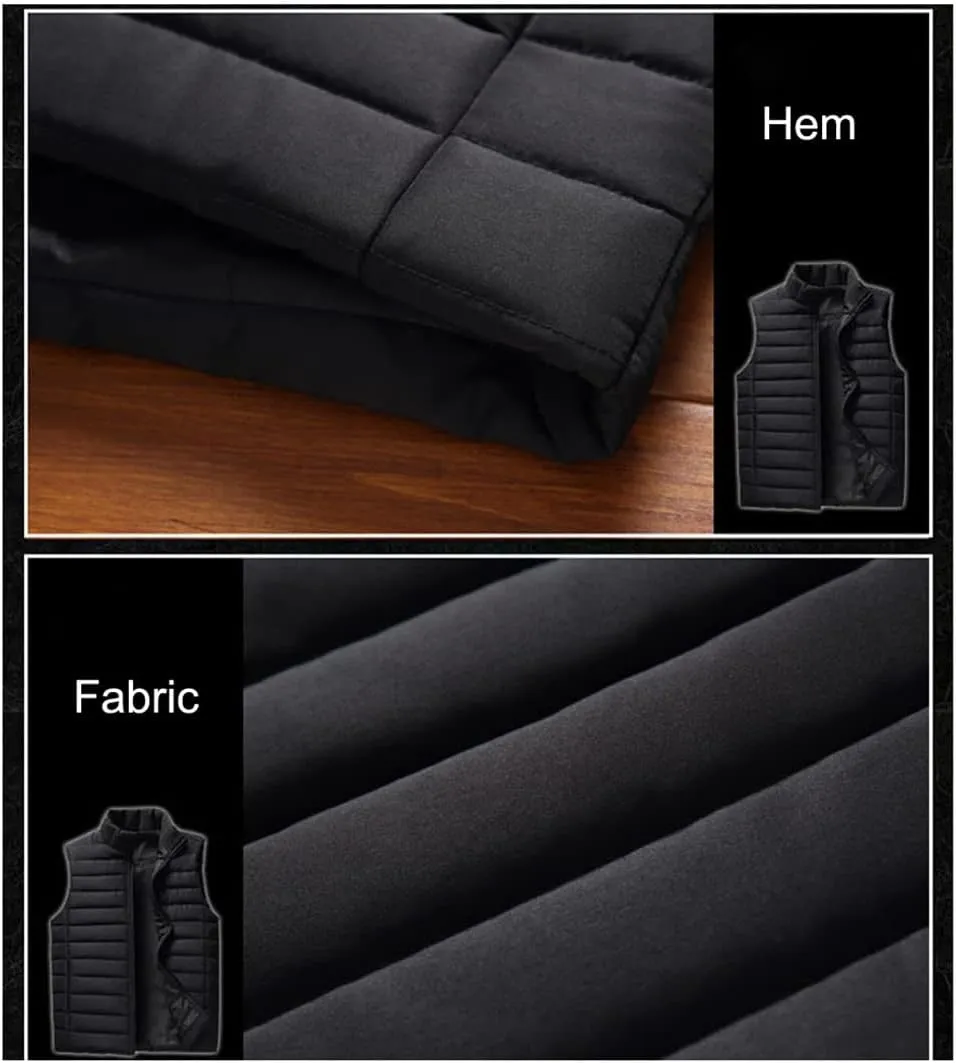 Women Sleeveless Vest Jackets Winter Fashion Women Cotton-Padded Vest Coats Men Stand Collar Warm Waistcoats Clothing