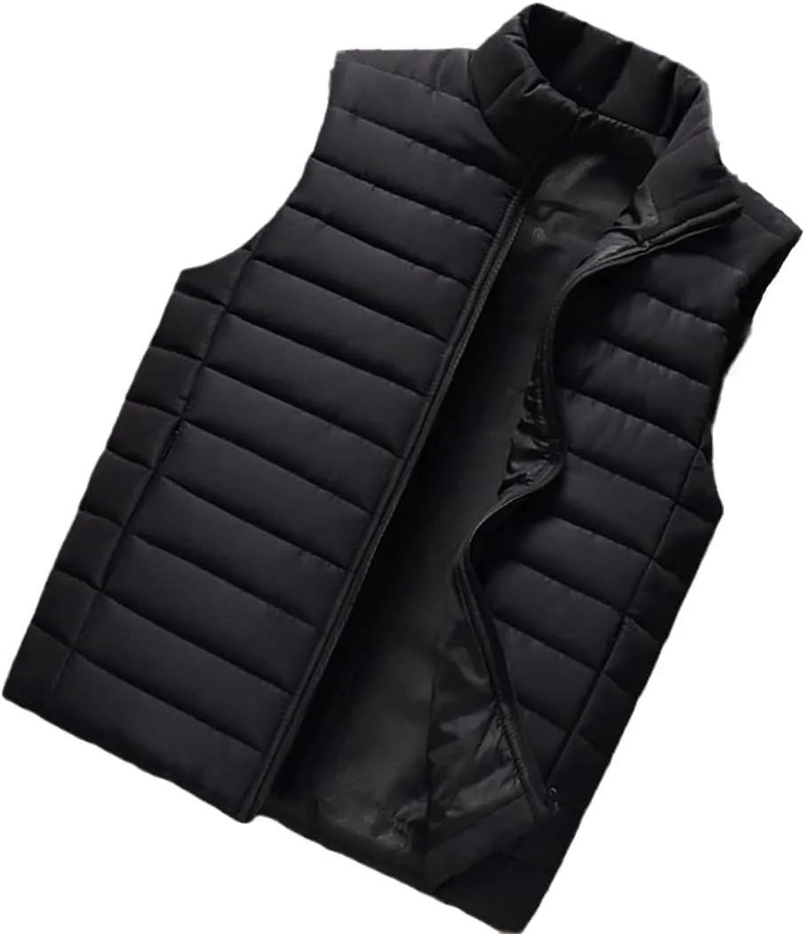 Women Sleeveless Vest Jackets Winter Fashion Women Cotton-Padded Vest Coats Men Stand Collar Warm Waistcoats Clothing