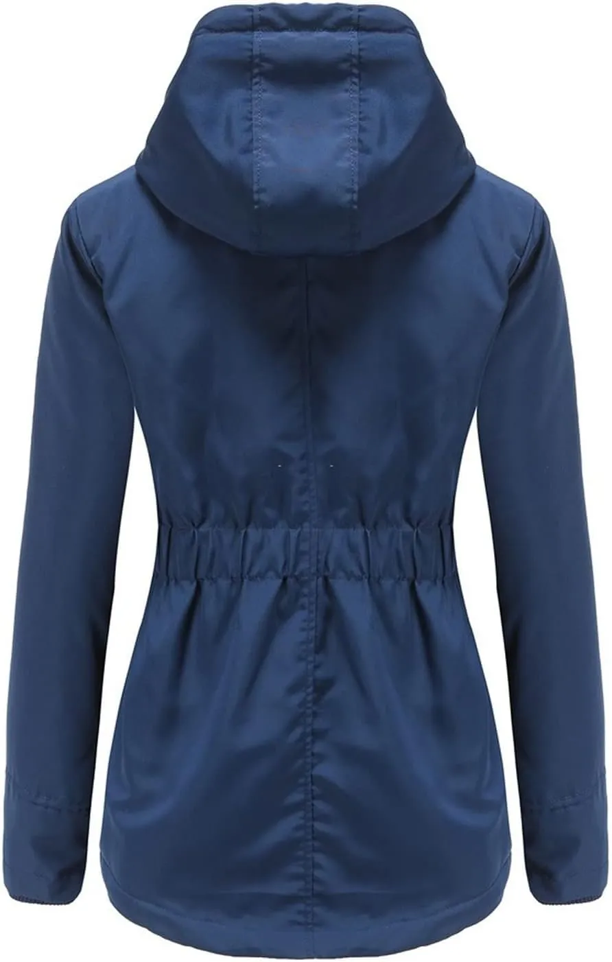 Women Winter Fleece Lined Jacket Hooded Thicken Warm Parka Padded Short Down Coat with Pocket Sherpa Cotton Outerwear