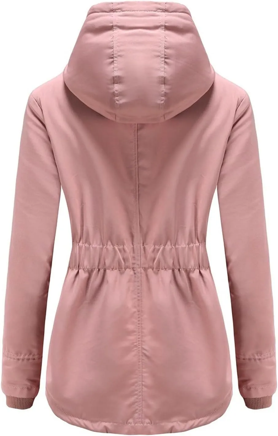 Women Winter Fleece Lined Jacket Hooded Thicken Warm Parka Padded Short Down Coat with Pocket Sherpa Cotton Outerwear