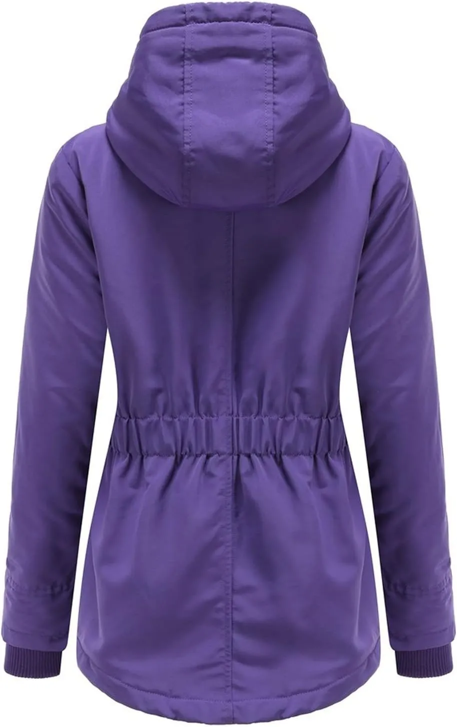 Women Winter Fleece Lined Jacket Hooded Thicken Warm Parka Padded Short Down Coat with Pocket Sherpa Cotton Outerwear