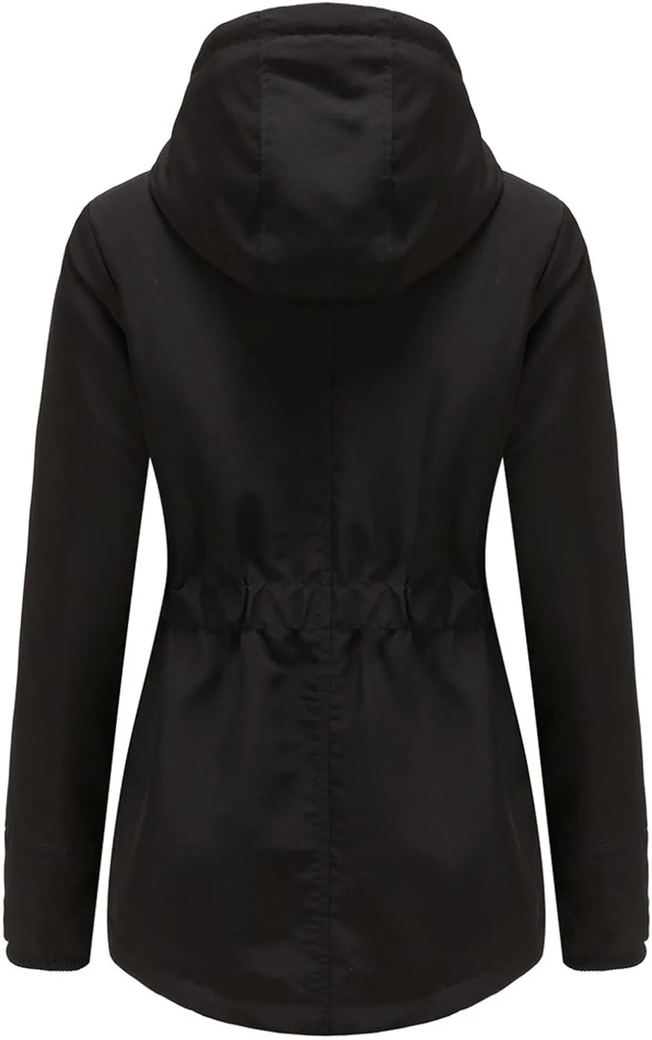Women Winter Fleece Lined Jacket Hooded Thicken Warm Parka Padded Short Down Coat with Pocket Sherpa Cotton Outerwear