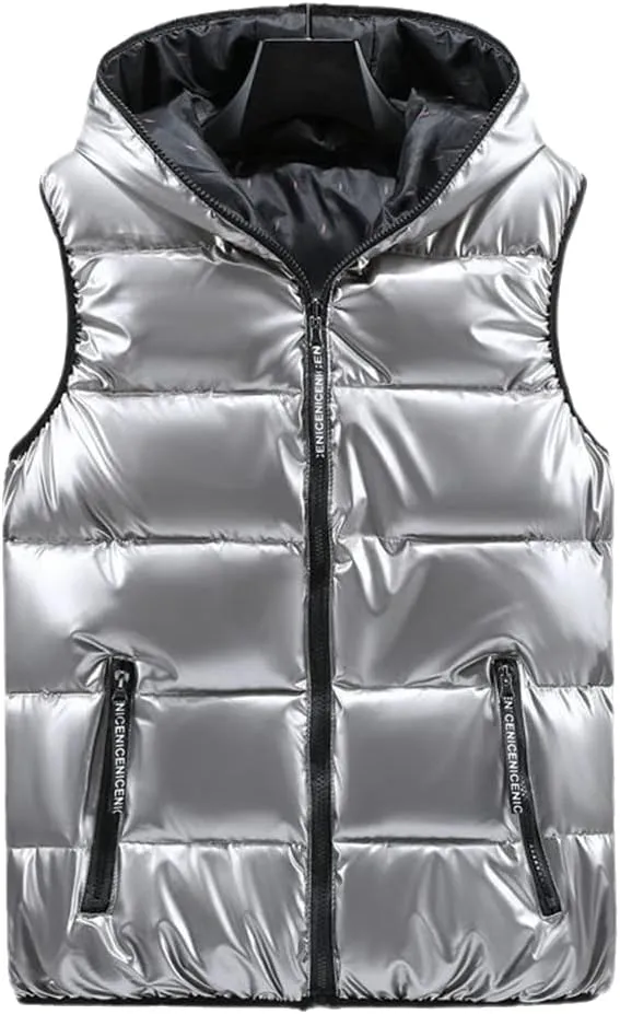Women Winter Vests Hooded Short Bright Color Vest Cotton Padded Sleeveless Coat Female Thick Waistcoat