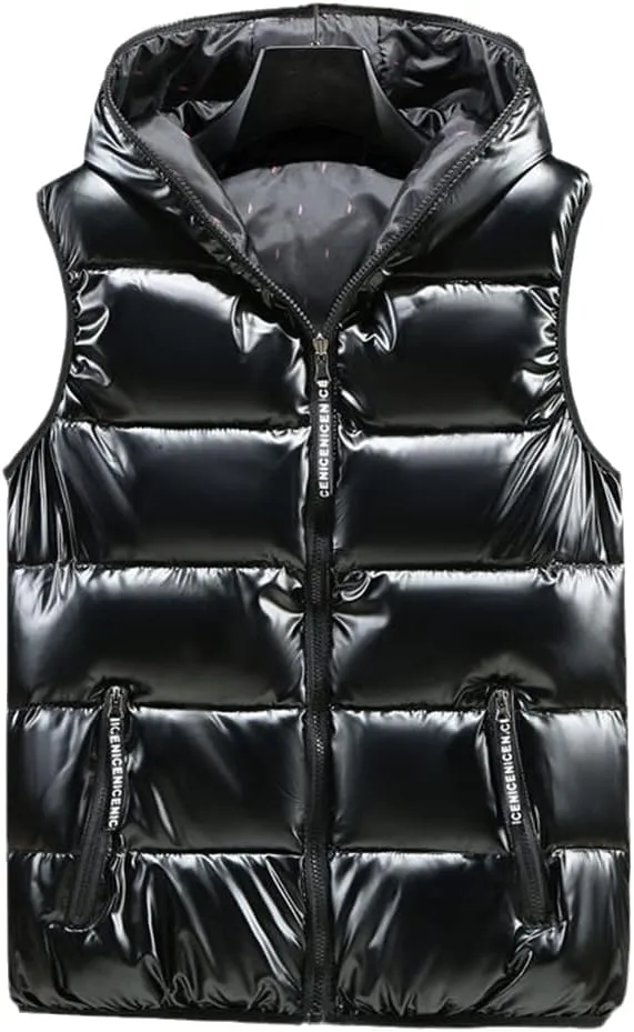 Women Winter Vests Hooded Short Bright Color Vest Cotton Padded Sleeveless Coat Female Thick Waistcoat