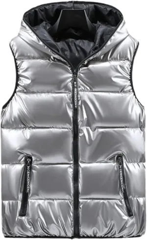 Women Winter Vests Hooded Short Bright Color Vest Cotton Padded Sleeveless Coat Female Thick Waistcoat
