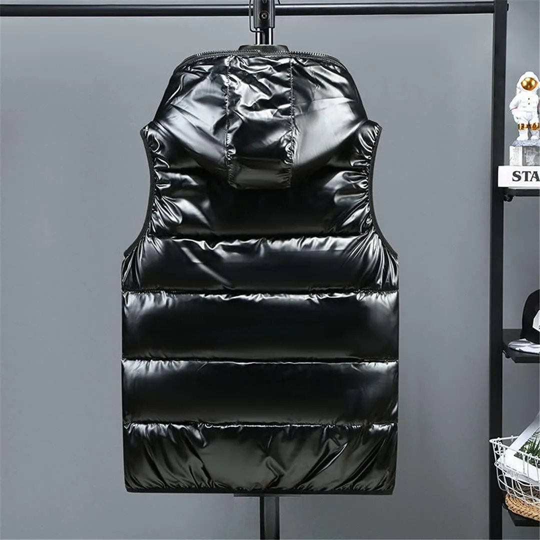 Women Winter Vests Hooded Short Bright Color Vest Cotton Padded Sleeveless Coat Female Thick Waistcoat