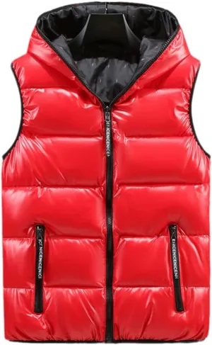 Women Winter Vests Hooded Short Bright Color Vest Cotton Padded Sleeveless Coat Female Thick Waistcoat