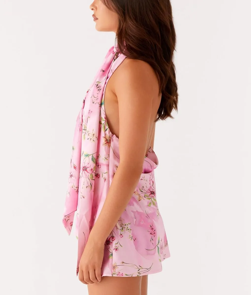 Women Y2k Bodycon Mini Dress Sexy Strapless Floral Print A Line Short Dress Sleeveless Backless Party Clubwear