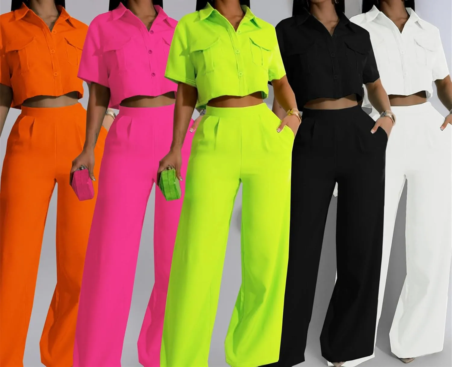 Women's Casual Tops Pants Two Piece Matching Sets Outfits