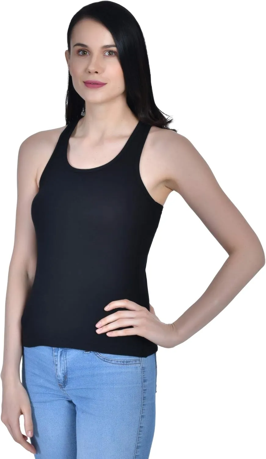 Women's Cotton Sleeveless Camisole Slip Spaghetti Pack of 2