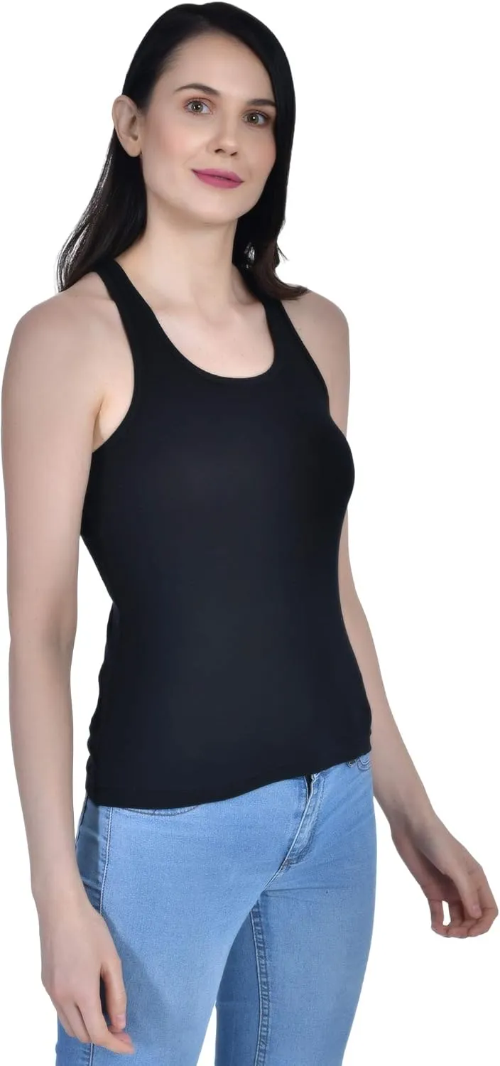 Women's Cotton Sleeveless Camisole Slip Spaghetti Pack of 2