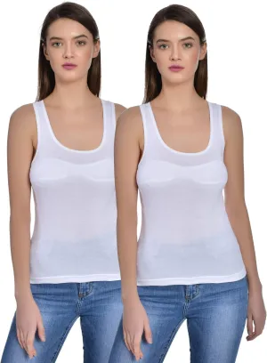 Women's Cotton Sleeveless Camisole Slip Spaghetti Pack of 2