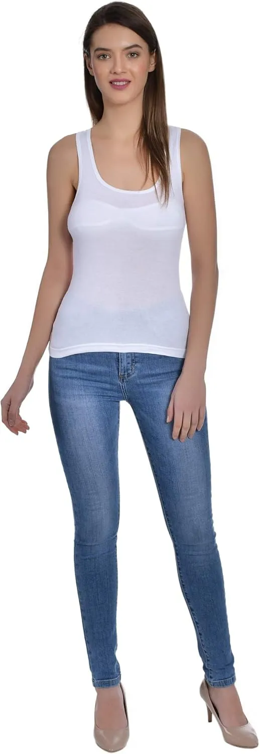 Women's Cotton Sleeveless Camisole Slip Spaghetti Pack of 2