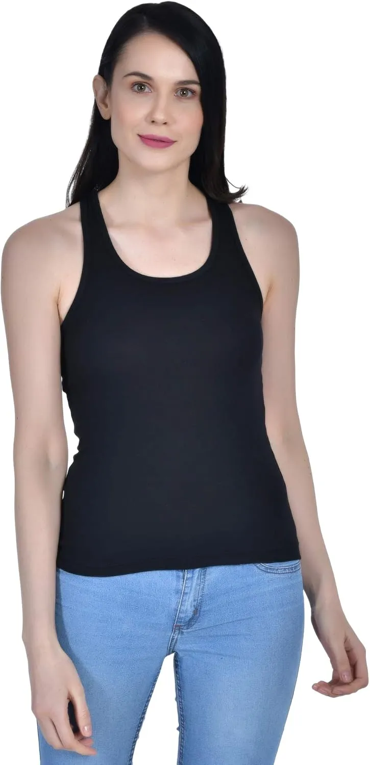 Women's Cotton Sleeveless Camisole Slip Spaghetti Pack of 2