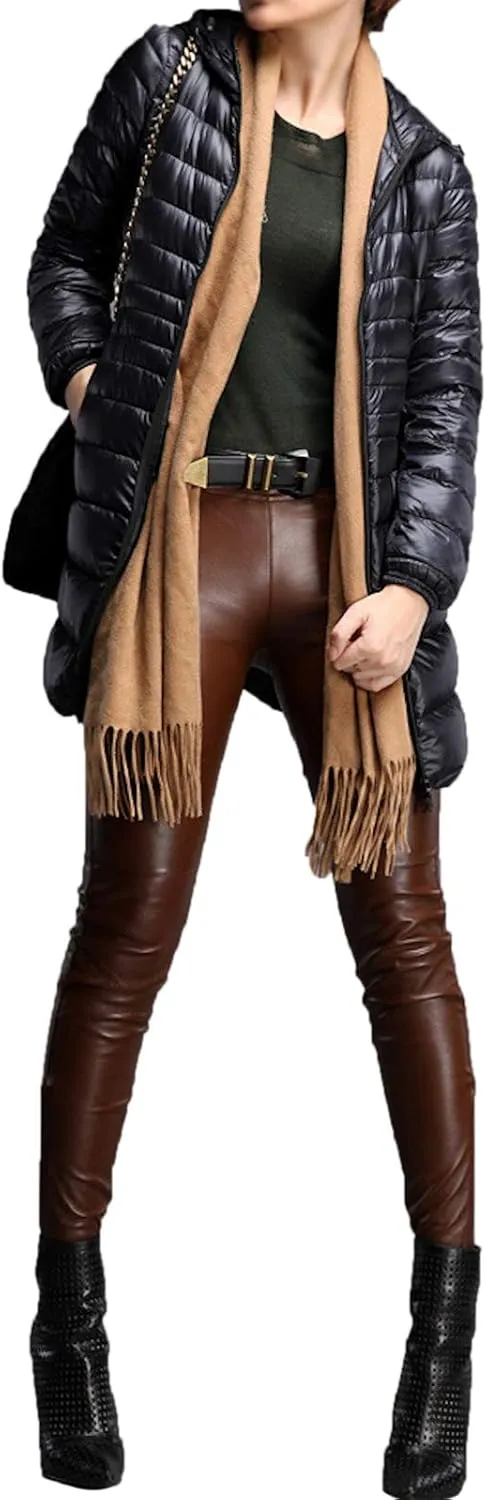 Womens Hooded Duck Down Jacket Long Coat Lightweight Winter Thick Parka