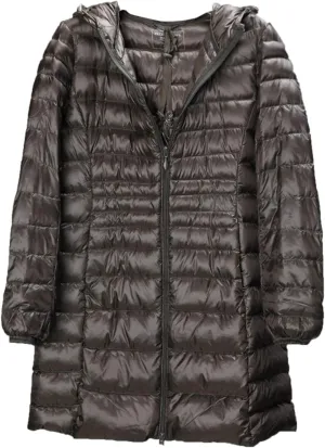 Womens Hooded Duck Down Jacket Long Coat Lightweight Winter Thick Parka
