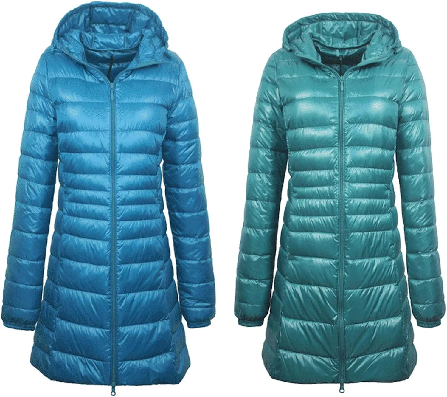 Womens Hooded Duck Down Jacket Long Coat Lightweight Winter Thick Parka