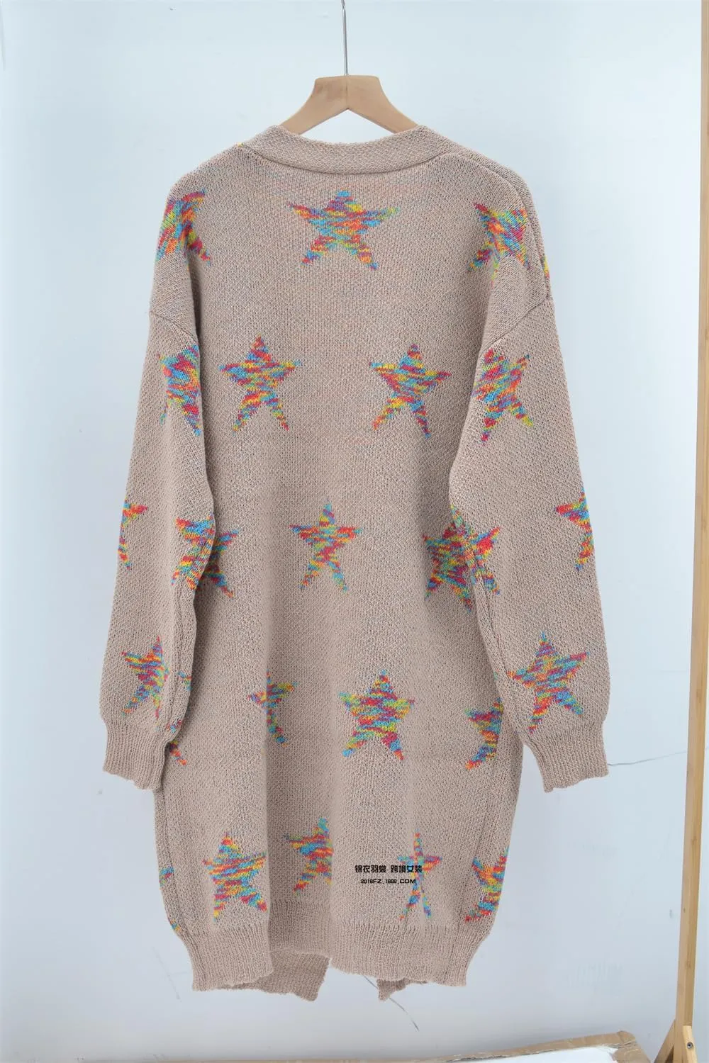 Womens Long Cardigan Sweaters,Long Sleeve Open Front Star Print Button Down Knit Outwear Coat S-XL