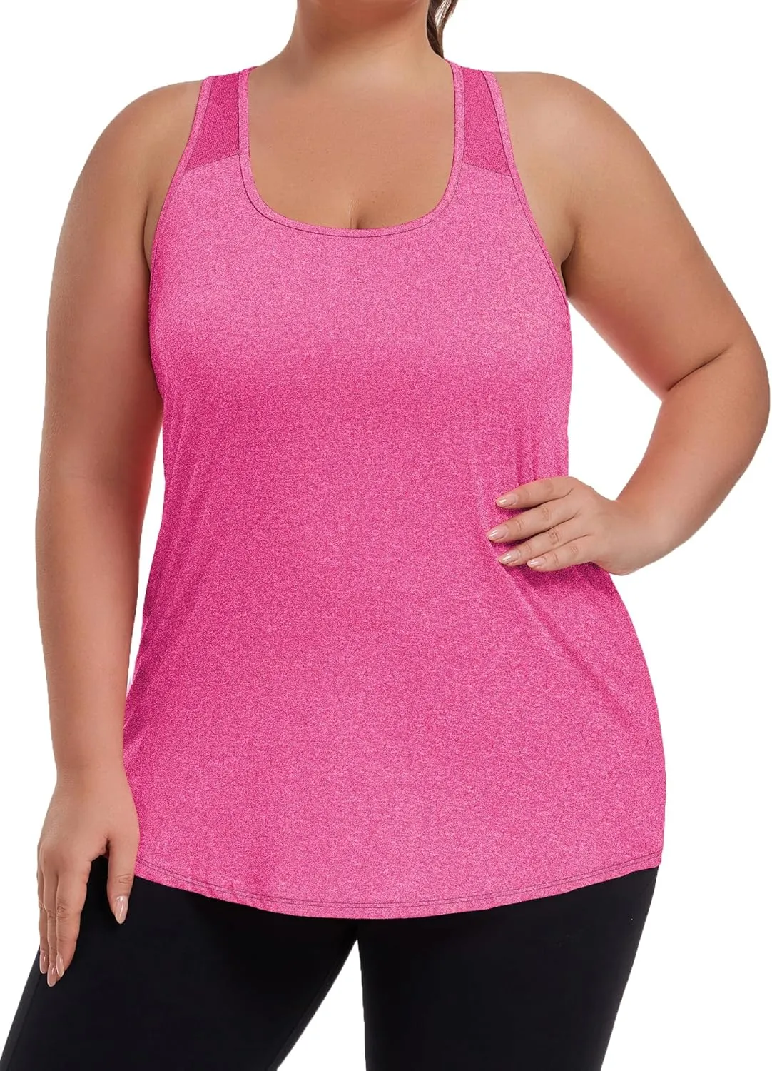 Women's Plus Size Athletic Tank Tops Racerback Workout Flowy Tops Yoga Running Sleevelss Summer Shirts Loose