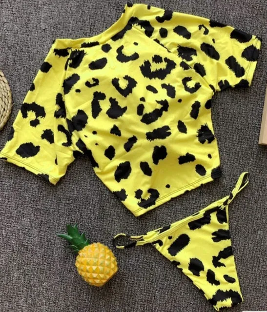 Women's Sports Short Sleeve T-shirt Bikini Swimwear