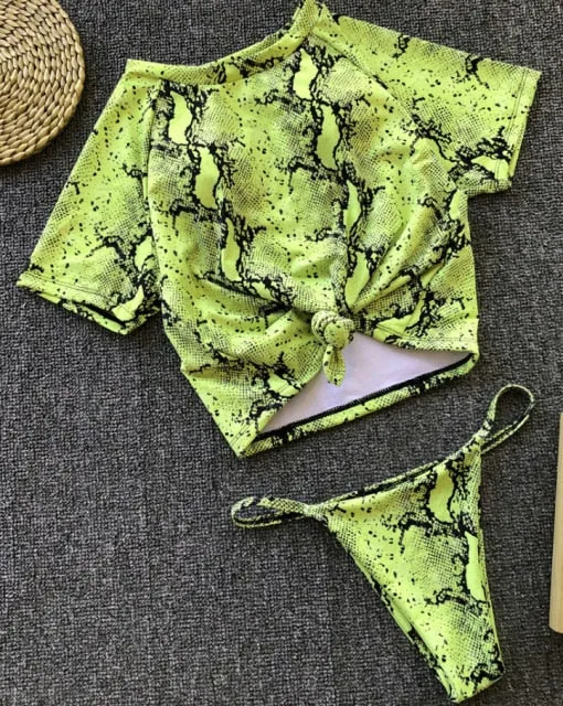 Women's Sports Short Sleeve T-shirt Bikini Swimwear