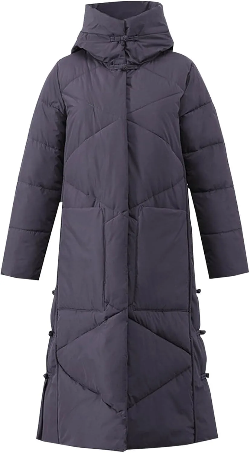 Women's Waterproof Long Winter Coat Warm Puffer Jacket Thickened Down Parka Maxi Coats Button Down Casual Jackets