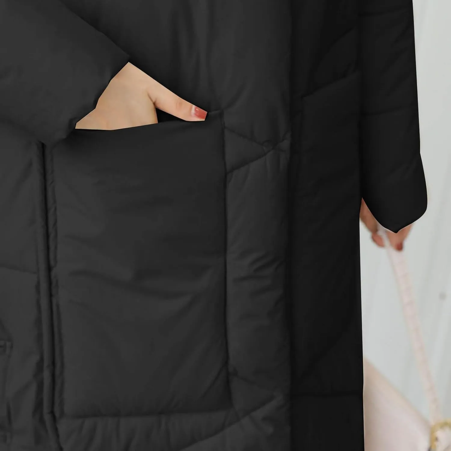 Women's Waterproof Long Winter Coat Warm Puffer Jacket Thickened Down Parka Maxi Coats Button Down Casual Jackets