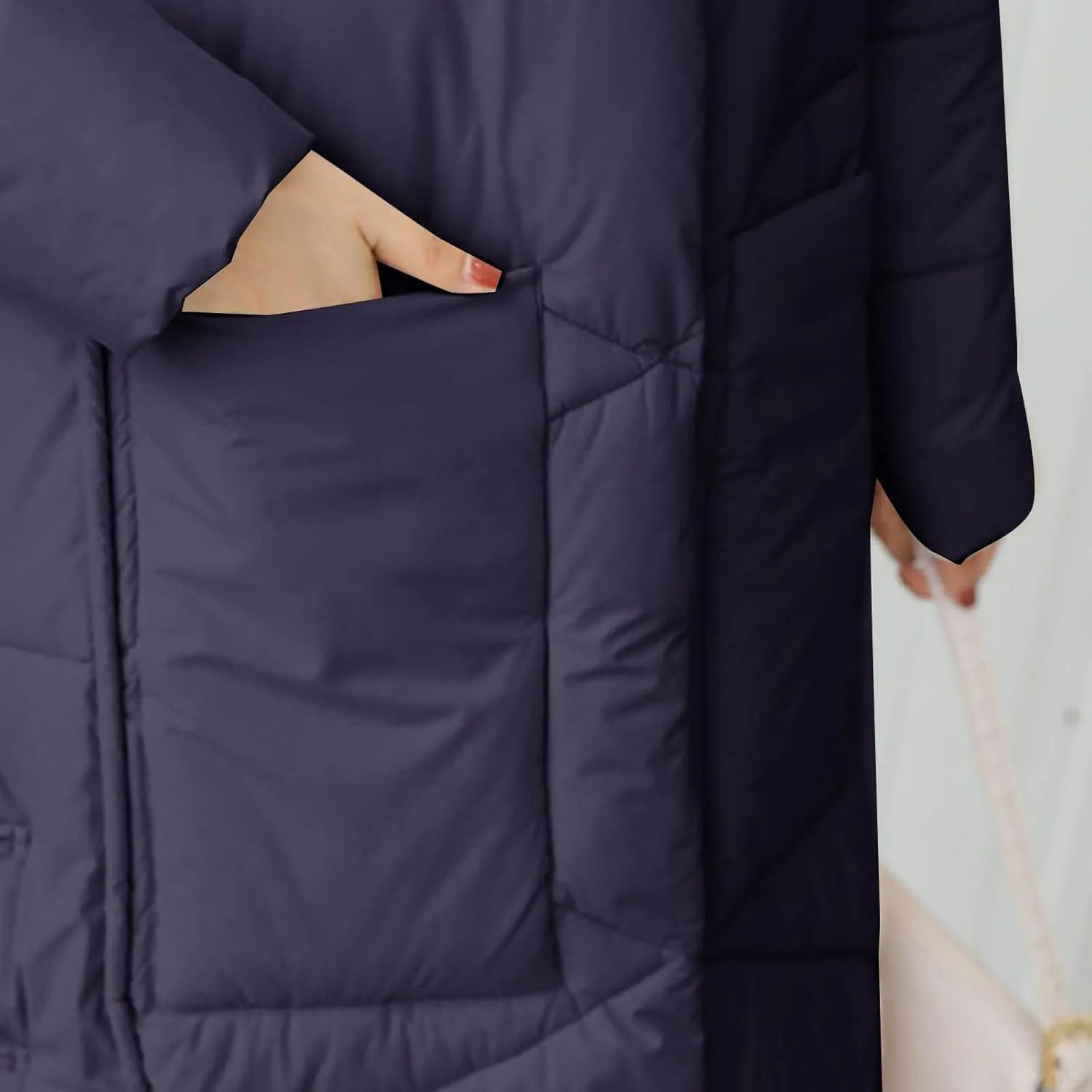 Women's Waterproof Long Winter Coat Warm Puffer Jacket Thickened Down Parka Maxi Coats Button Down Casual Jackets