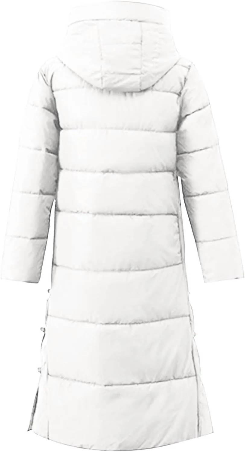 Women's Waterproof Long Winter Coat Warm Puffer Jacket Thickened Down Parka Maxi Coats Button Down Casual Jackets