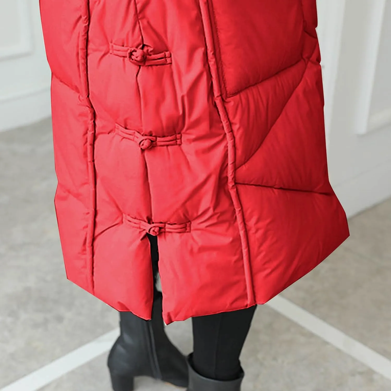 Women's Waterproof Long Winter Coat Warm Puffer Jacket Thickened Down Parka Maxi Coats Button Down Casual Jackets
