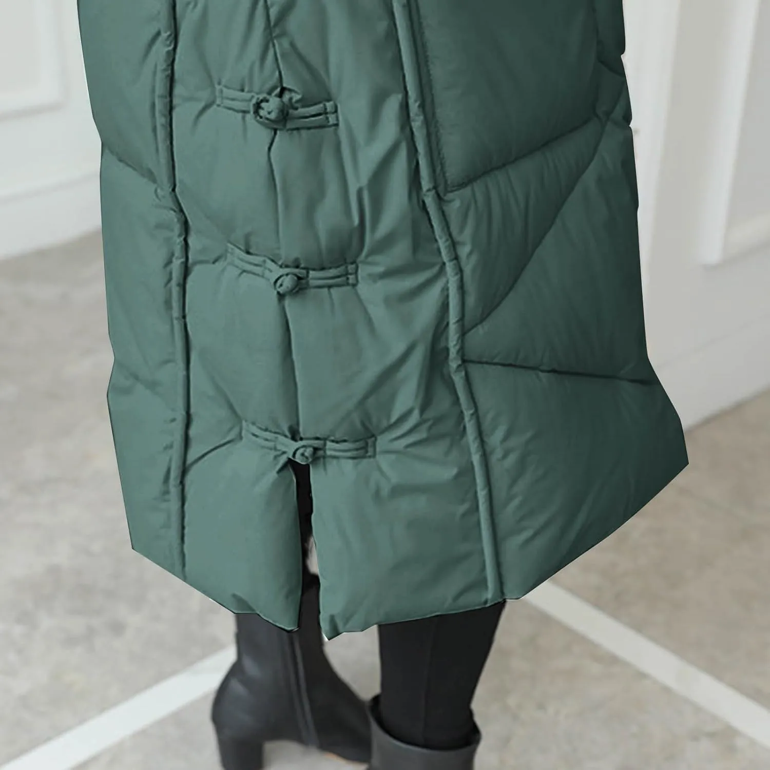 Women's Waterproof Long Winter Coat Warm Puffer Jacket Thickened Down Parka Maxi Coats Button Down Casual Jackets